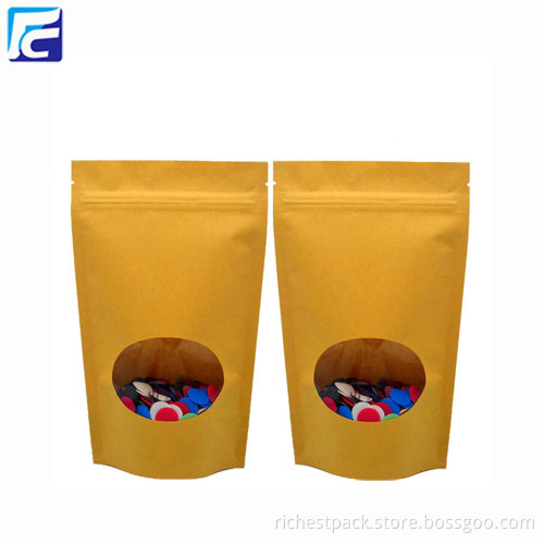 Ziplock kraft paper bag with clear window